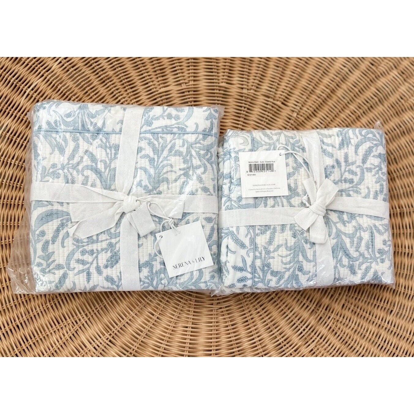 Verona Euro Shams (Set of 2)-Coastal Blue - The Home Decor Outlet