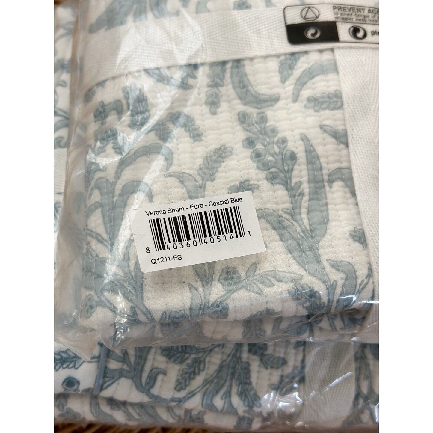 Verona Euro Shams (Set of 2)-Coastal Blue - The Home Decor Outlet