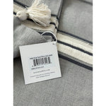 Addie Stripe Tassel Pillow Cover (12”x21”)-Smoke Grey