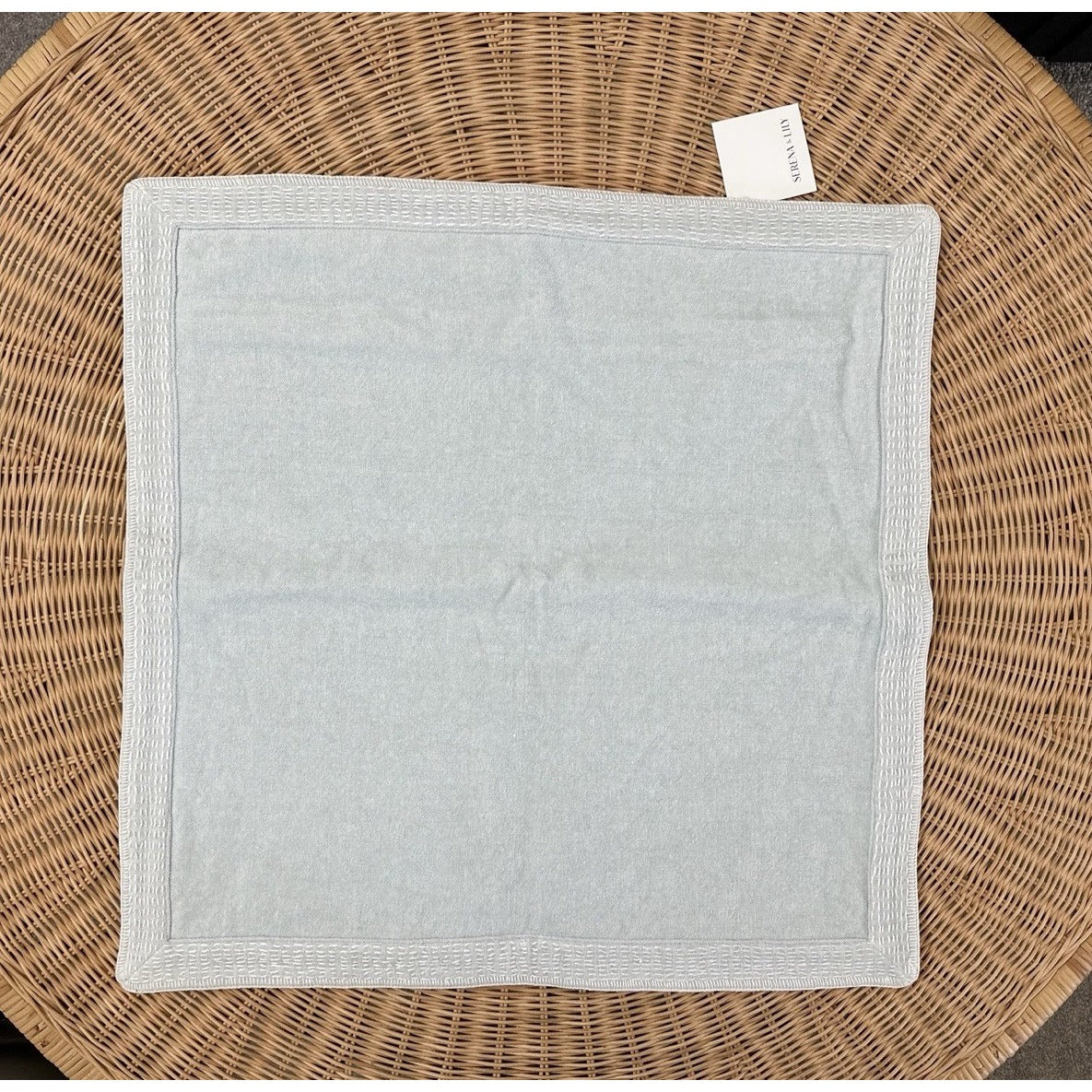 Linen Chenille Pillow Cover (22” SQ)-Sky Blue