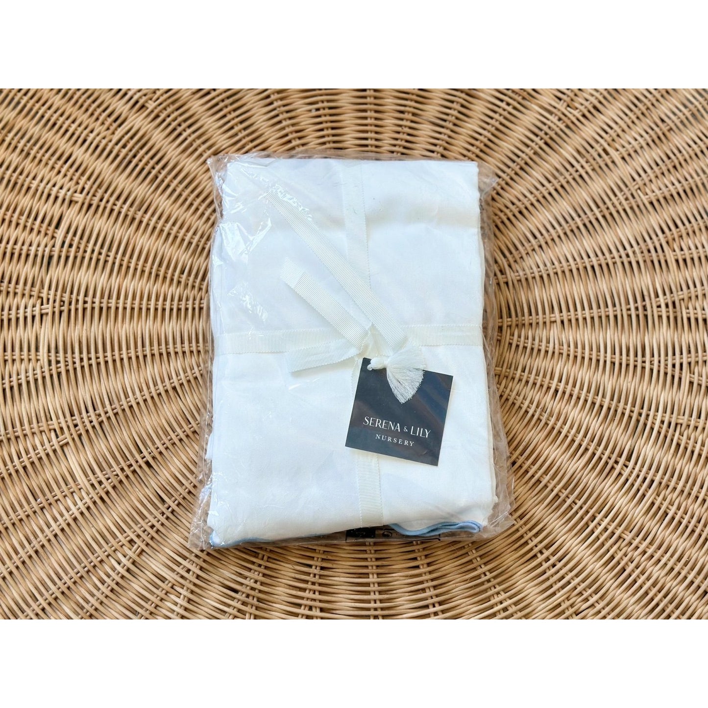 Wave Crib Skirt-Coastal Blue - The Home Decor Outlet