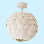 Pescadero Round Coconut Shell Pendant-Beige