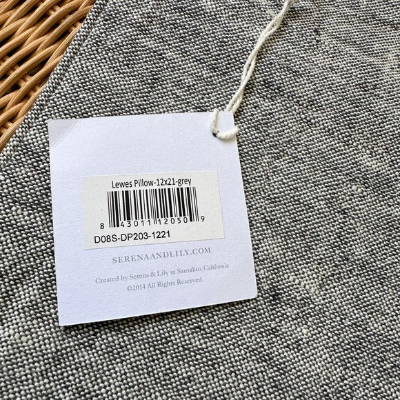 Lewes Pillow Cover (12”x21”)-Grey - The Home Decor Outlet