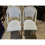 Riviera Rattan Dining (Side) Chair-Navy/White - The Home Decor Outlet