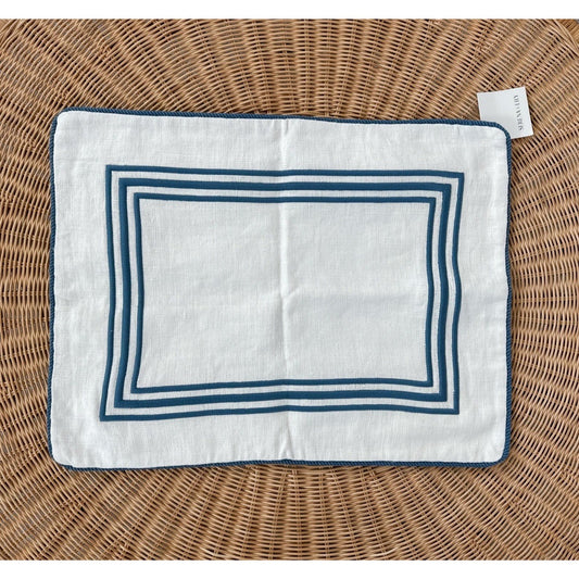 Riva Pillow Cover (18”x24”)-White/Captain’s Blue - The Home Decor Outlet