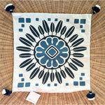 Campania Medallion Outdoor Pillow Cover (20” SQ)-Navy Blue