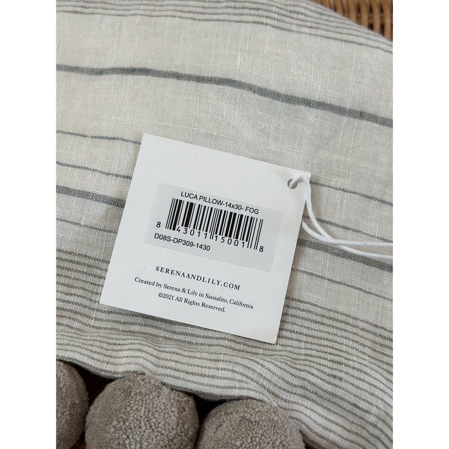 Luca Pillow Cover (14”x30”)-Fog Grey