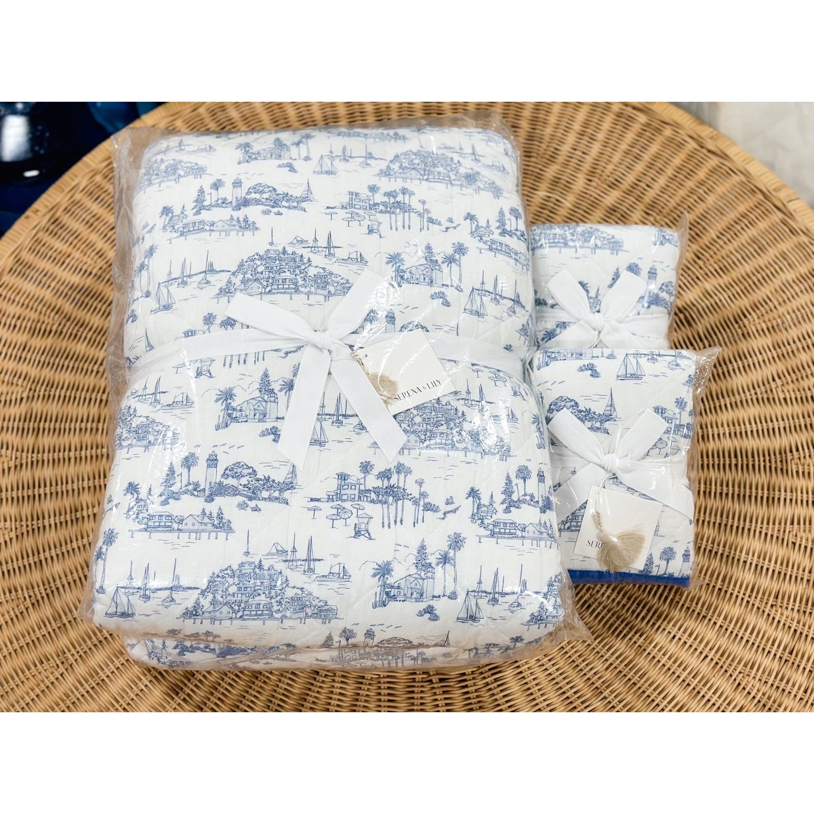 Serena & Lily Seahaven Euro Sham hot French Blue