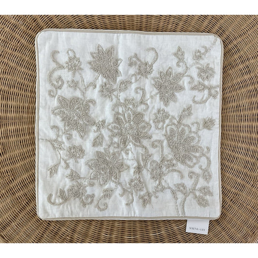 Marigot Pillow Cover (22” SQ)-Flax Beige - The Home Decor Outlet