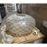 Capiz Scalloped Chandelier (20” DIAM)-Brass Gold