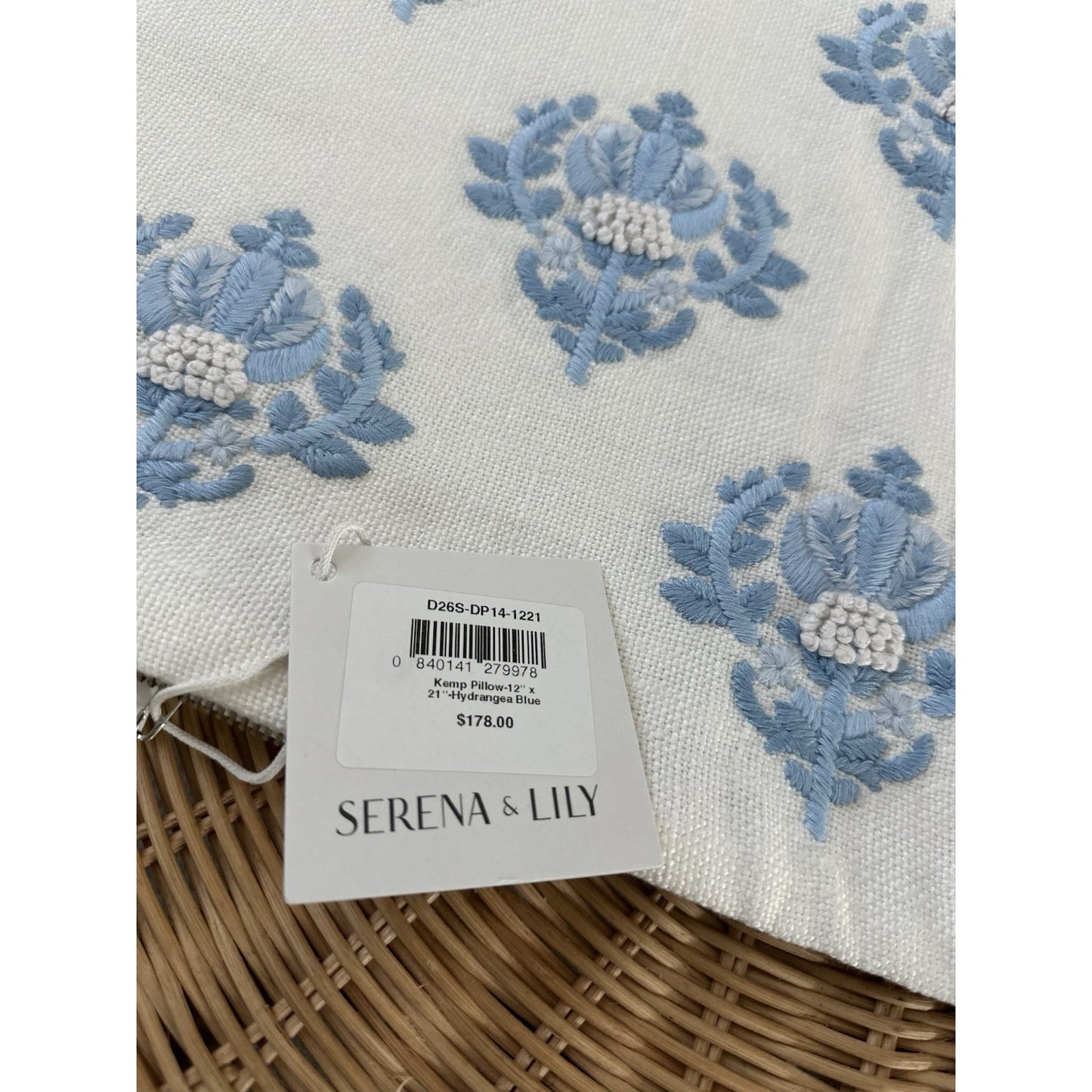 Kemp Pillow Cover (12”x21”)-Hydrangea Blue - The Home Decor Outlet