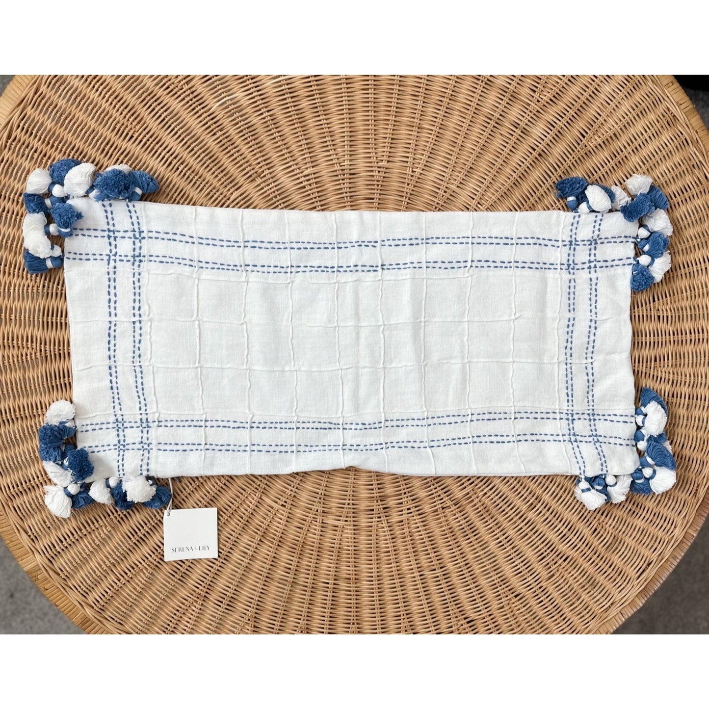 Tarifa Pillow Cover (14”x30”)-French Blue