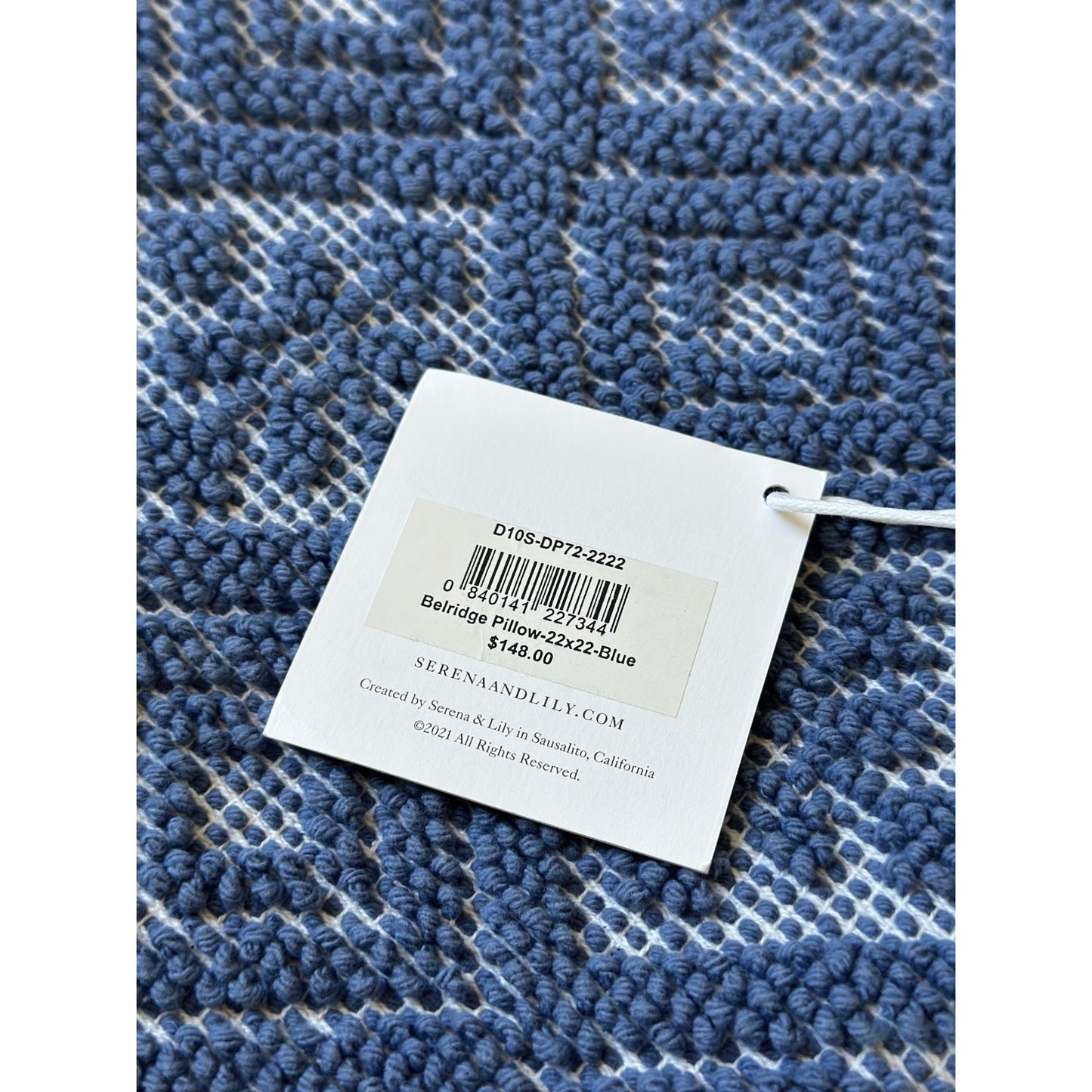 Belridge Pillow Cover (22” SQ)-Blue