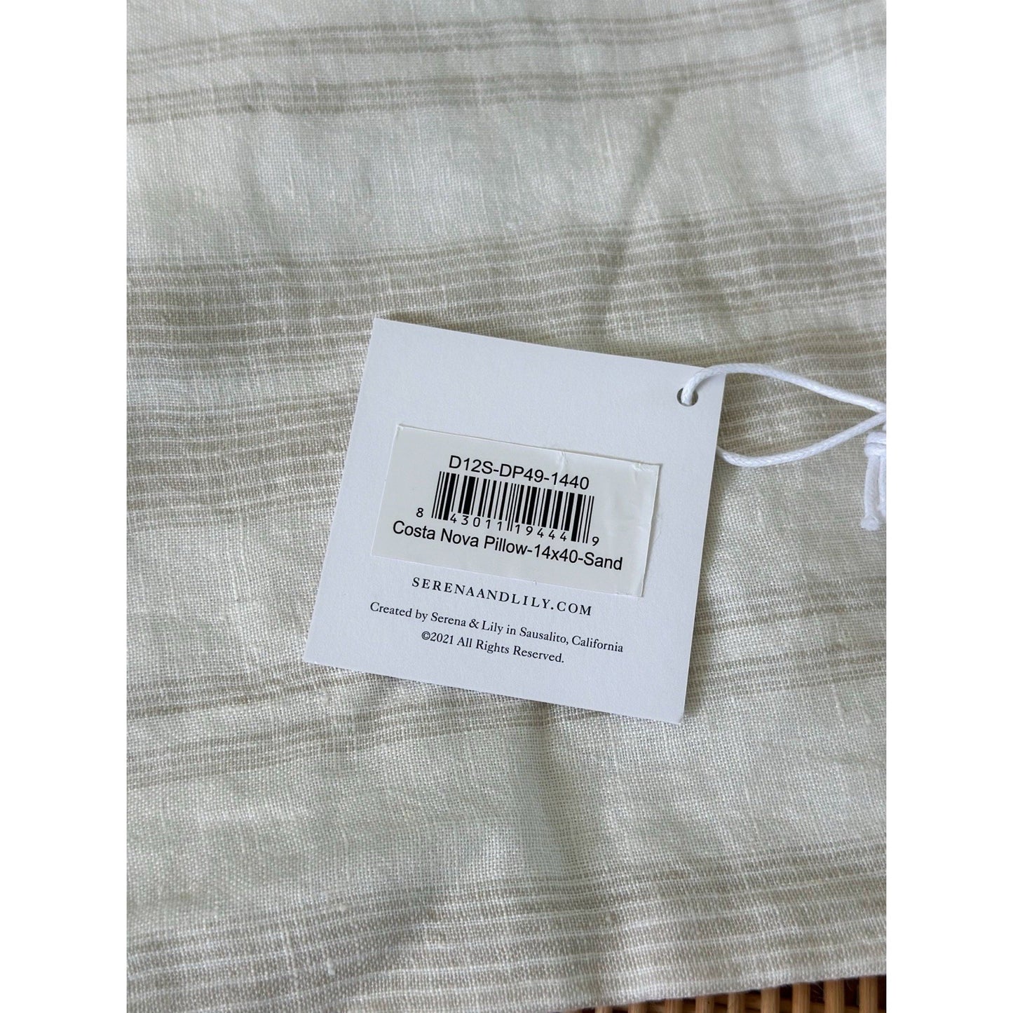 Costa Nova Pillow Cover (14”x40”)-Sand Beige
