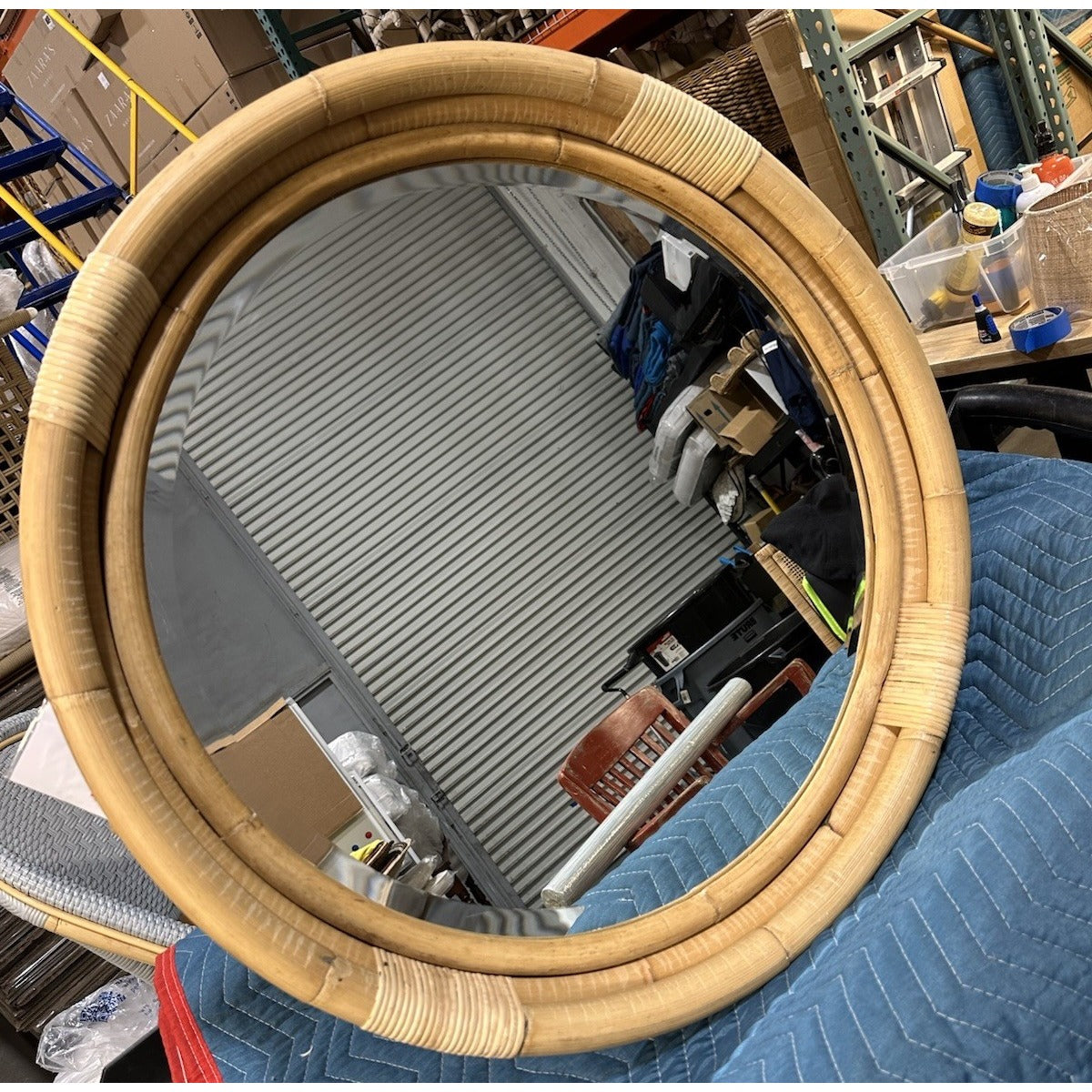 Montara Rattan Mirror (28.5” DIAM)-Natural Brown