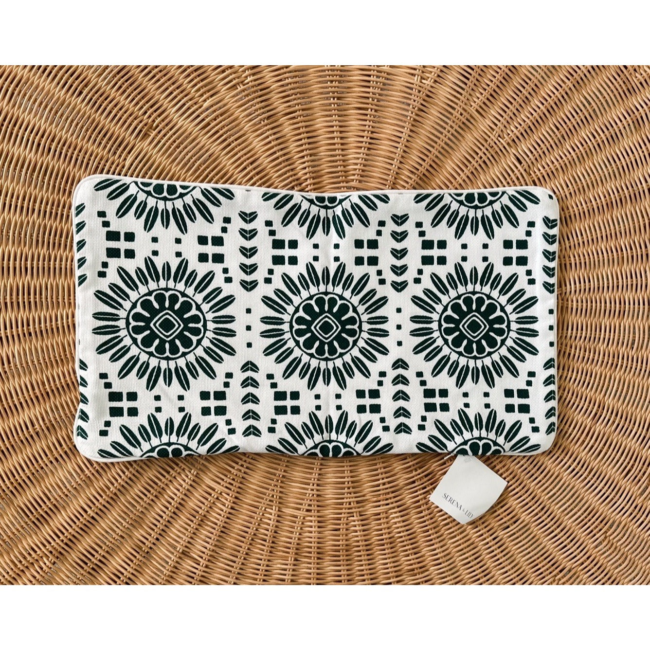 Campania Pillow Cover (12”x21”)-Botanical Green