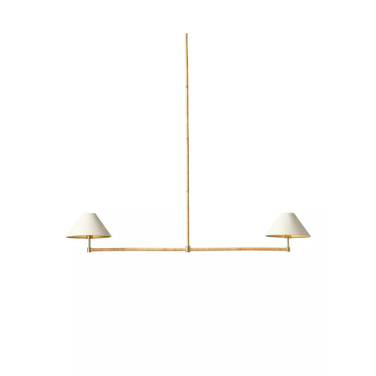 Madera Linear Rattan Pendant-Brass Gold