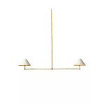 Madera Linear Rattan Pendant-Brass Gold