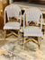 Riviera Rattan Dining (Side) Chair-Navy/White - The Home Decor Outlet