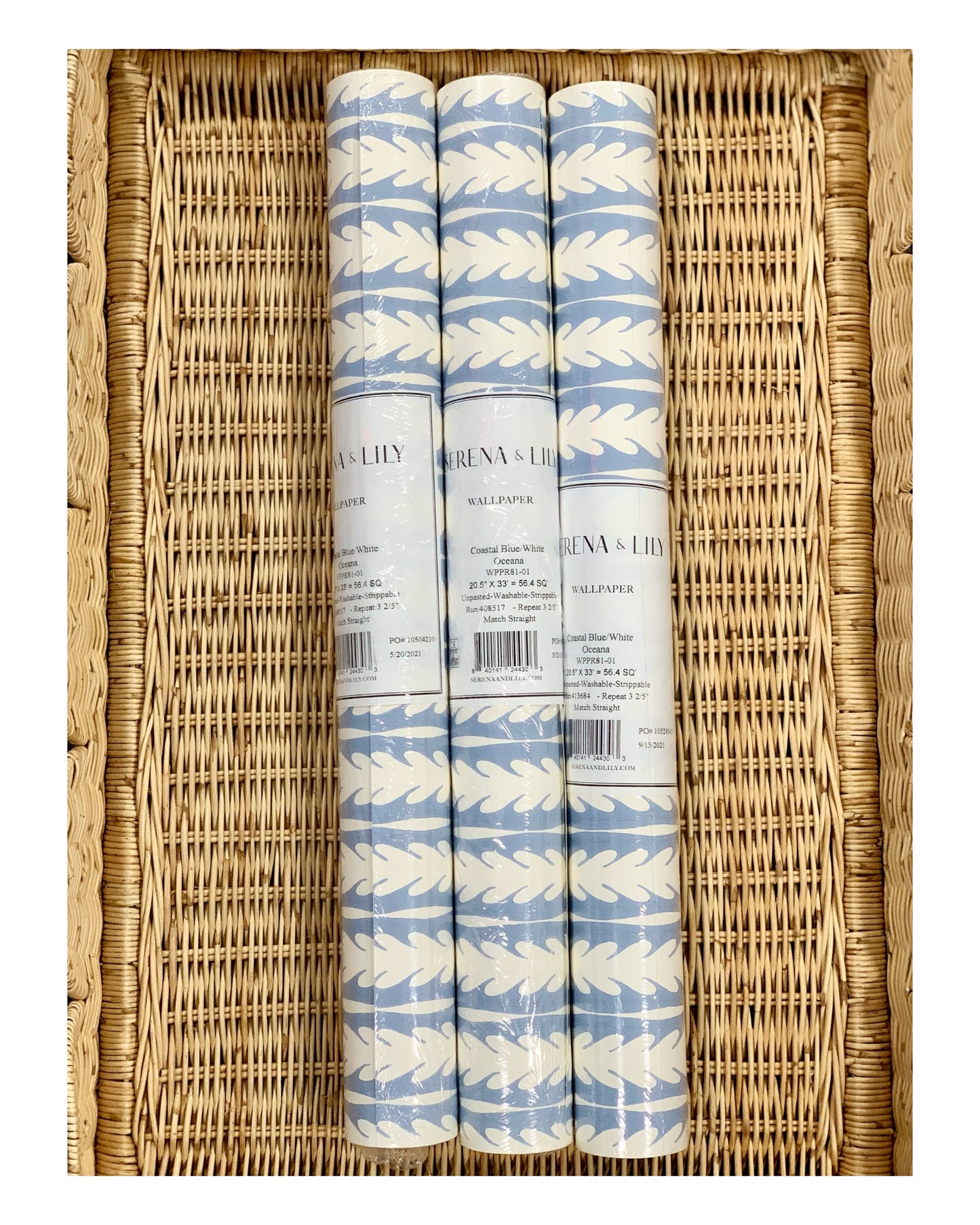 Oceana Wallpaper-Coastal Blue/White