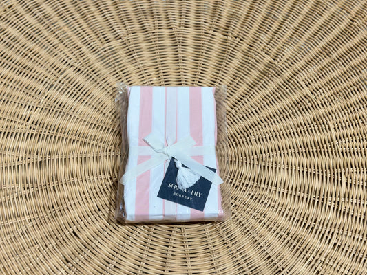 Beach Club Stripe Crib Sheet-Seashell - The Home Decor Outlet