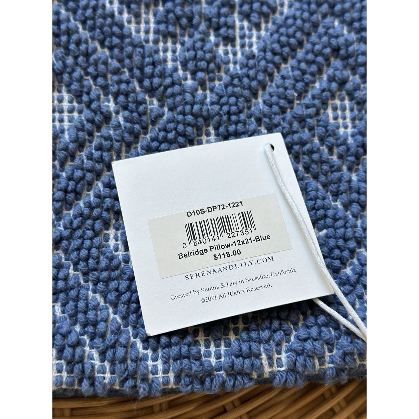 Belridge Pillow Cover (12”x21”)-Blue