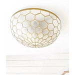 Capiz Flush Mount (Small)-Brass Gold