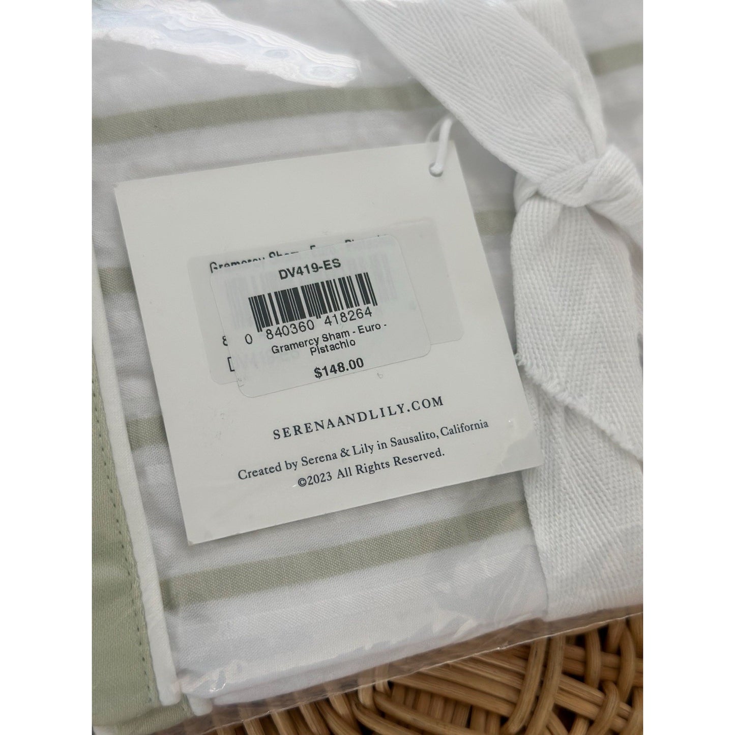 Gramercy Seersucker Euro Pillow Sham-Pistachio Green