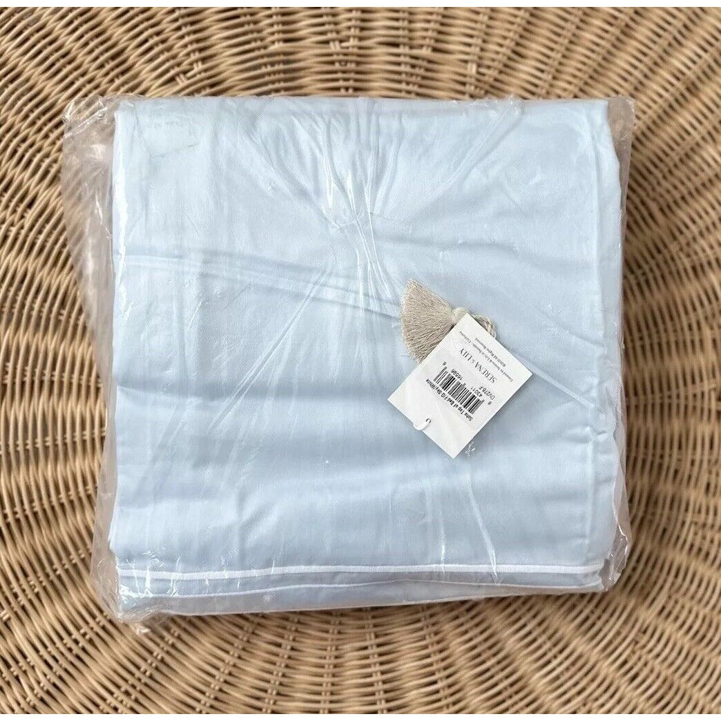 SoHo Sateen Duvet Cover (F/Q)-Sky/White (CL) - The Home Decor Outlet