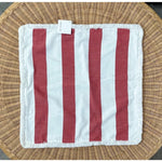 Perennials Harbor Stripe Pillow Cover (24” SQ)-Lobster Red