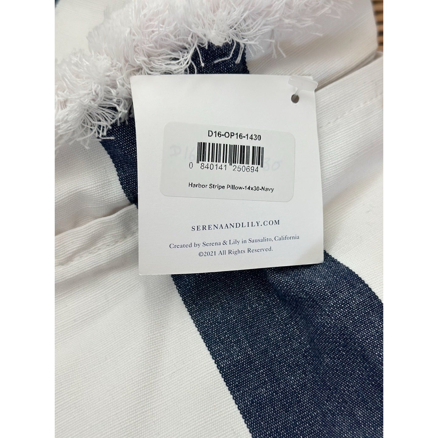 Perennials Harbor Stripe Pillow Cover (14”x30”)-Navy Blue