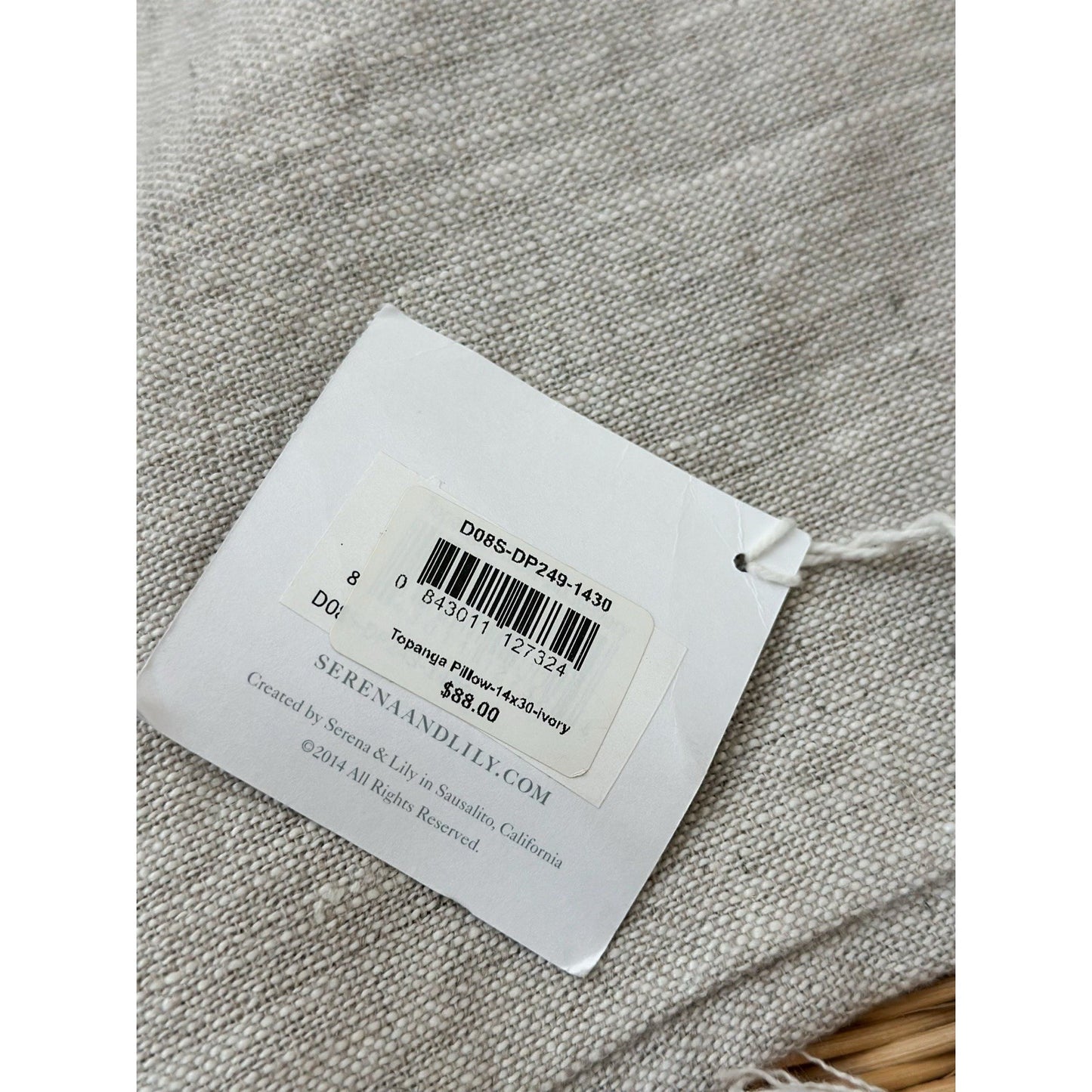 Topanga Pillow Cover (14”x30”)-Ivory Beige