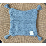 Fisherman's Knit Pillow Cover (22” SQ)-Coastal Blue - The Home Decor Outlet