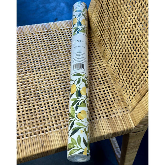 Somerville Lemons Wallpaper-Sunflower Yellow/Moss Green - The Home Decor Outlet