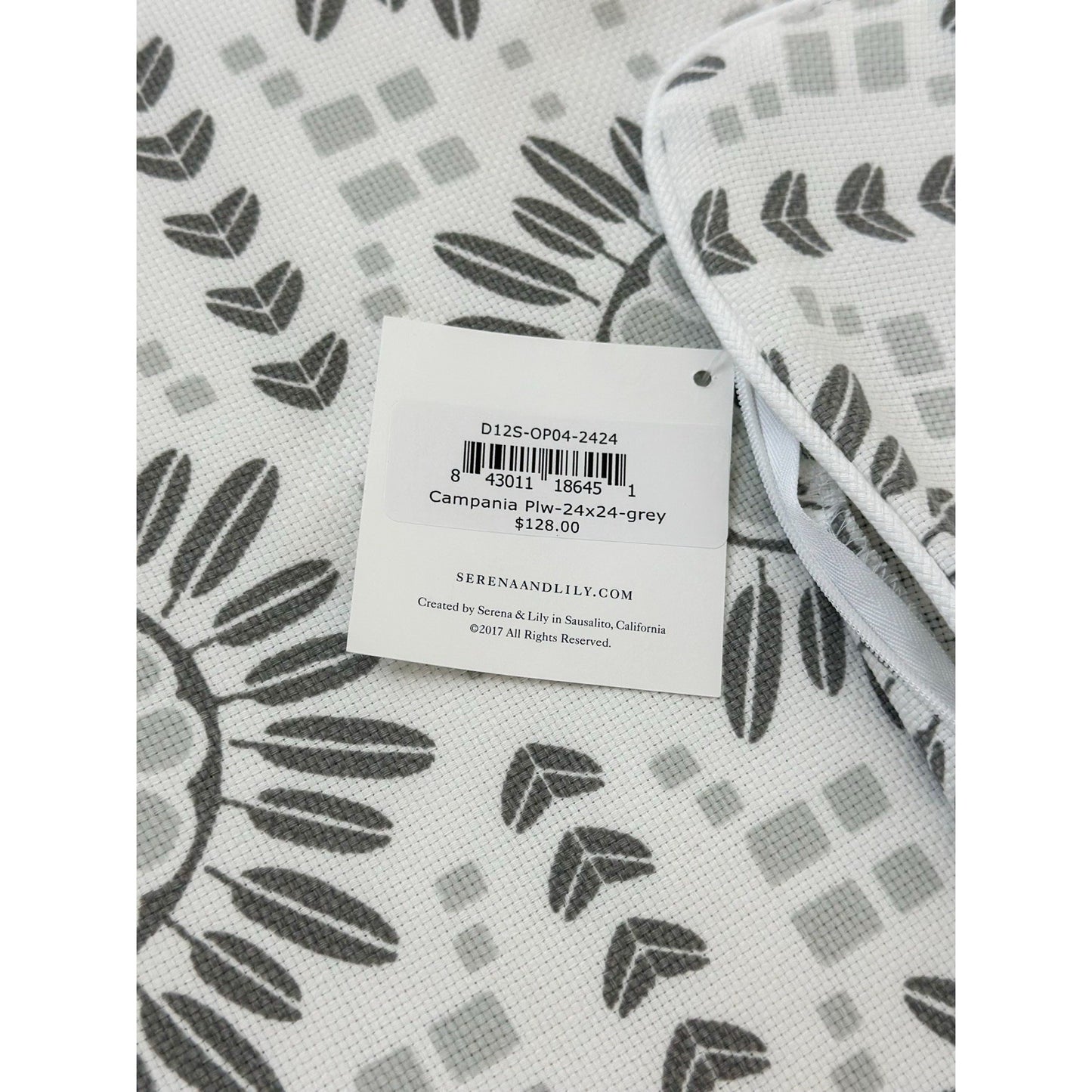 Campania Outdoor Pillow Cover (24” SQ)-Grey