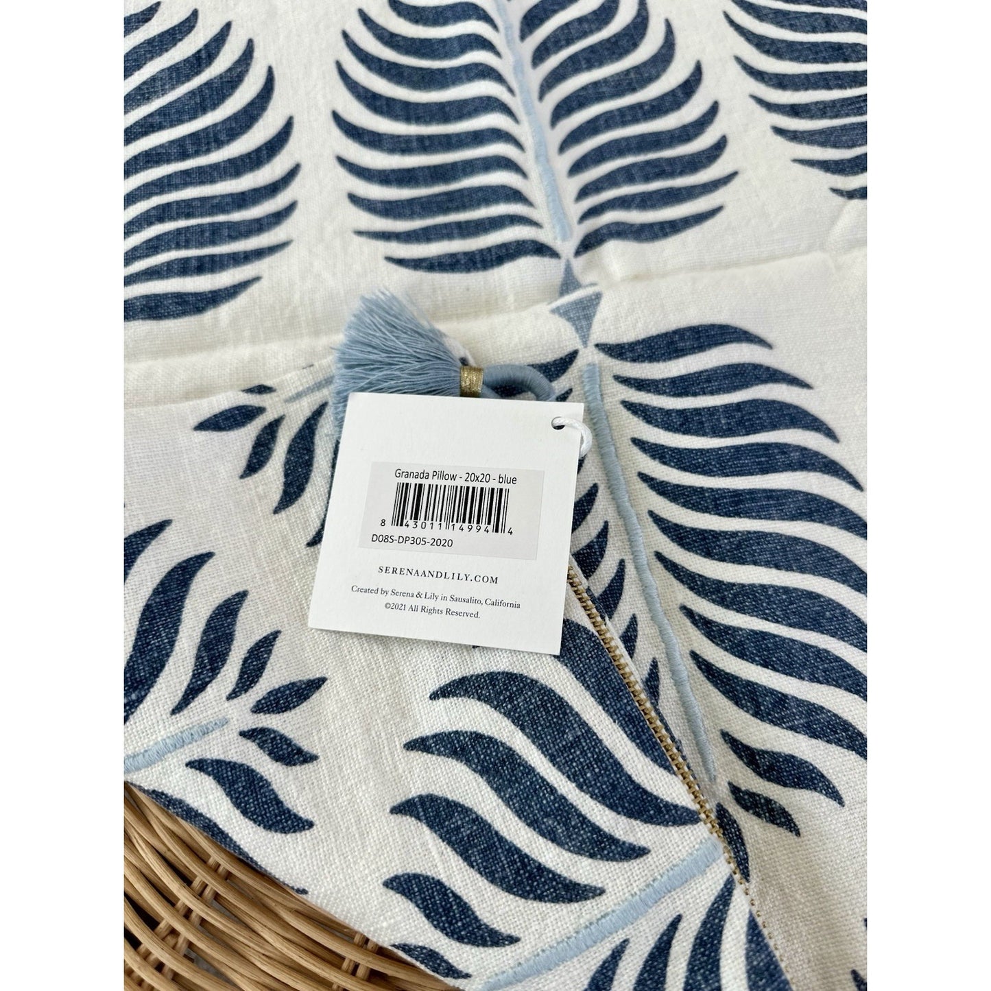 Granada Pillow Cover (20” SQ)-Blue - The Home Decor Outlet