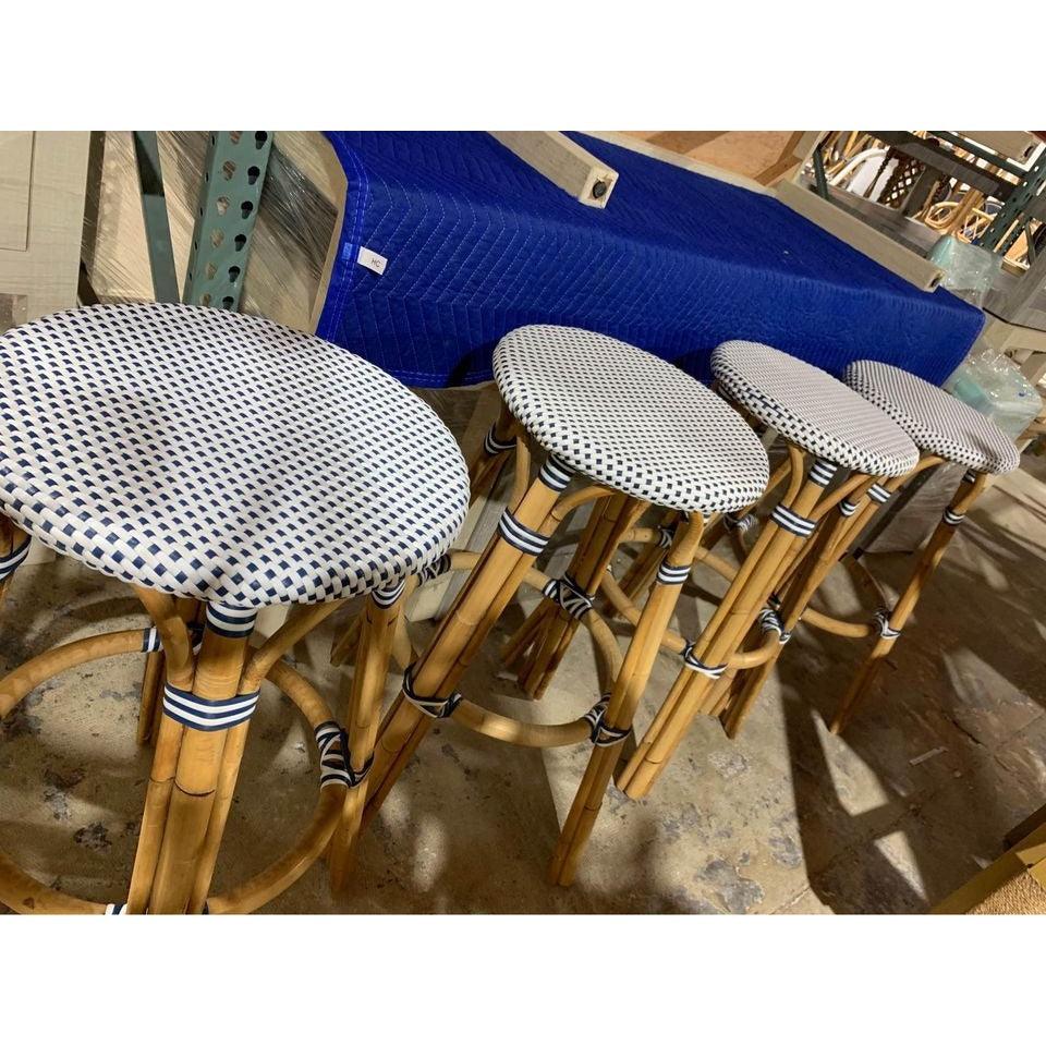 Navy blue backless online bar stools