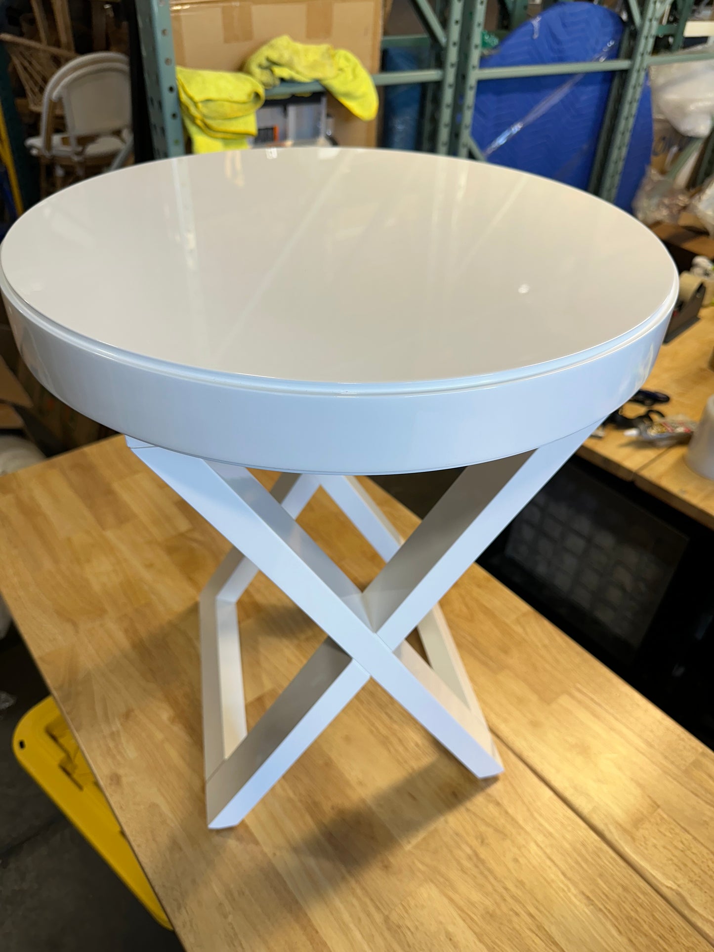 Atelier Round Side Table-White - The Home Decor Outlet