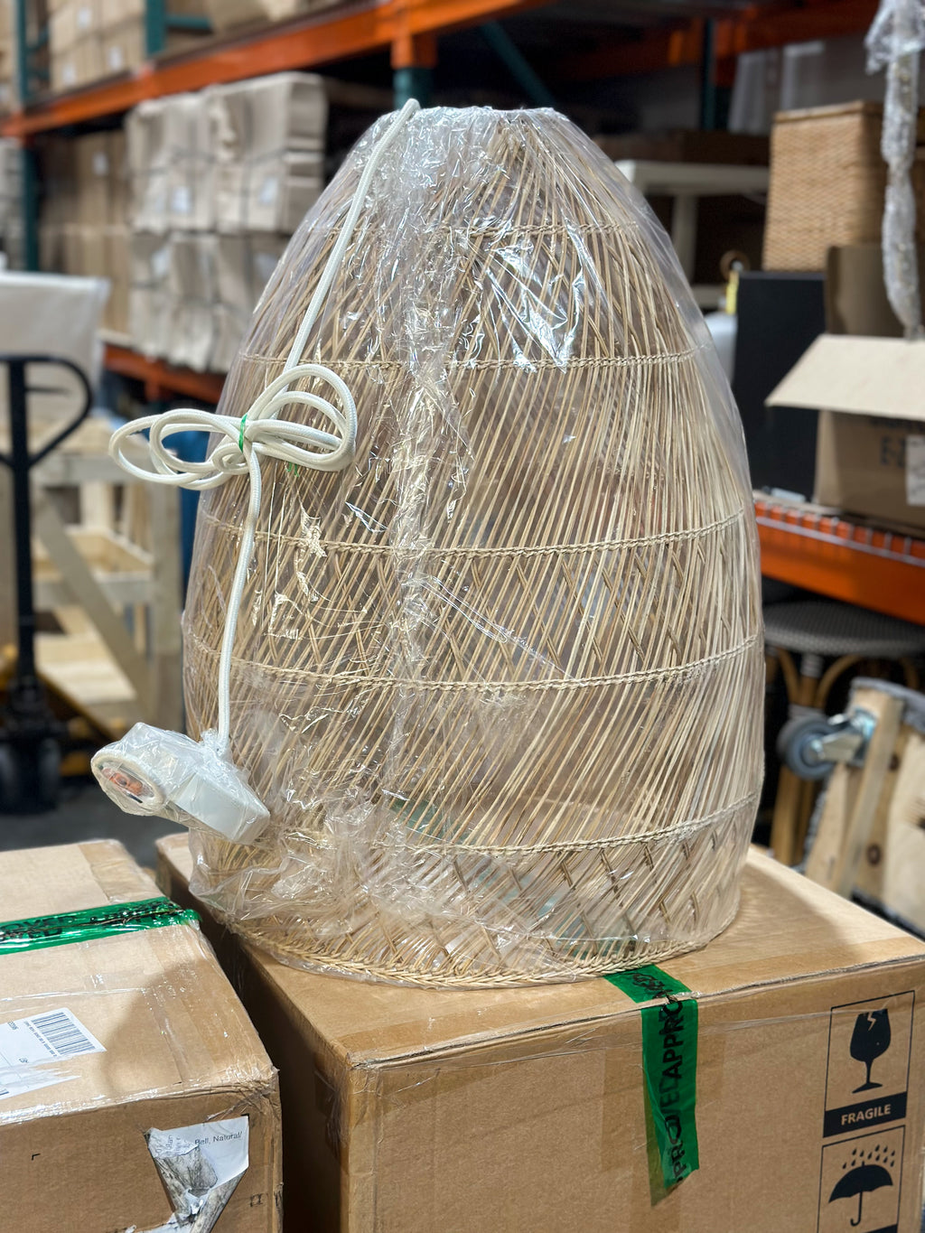 Headlands Large Bell Pendant-Natural - The Home Decor Outlet