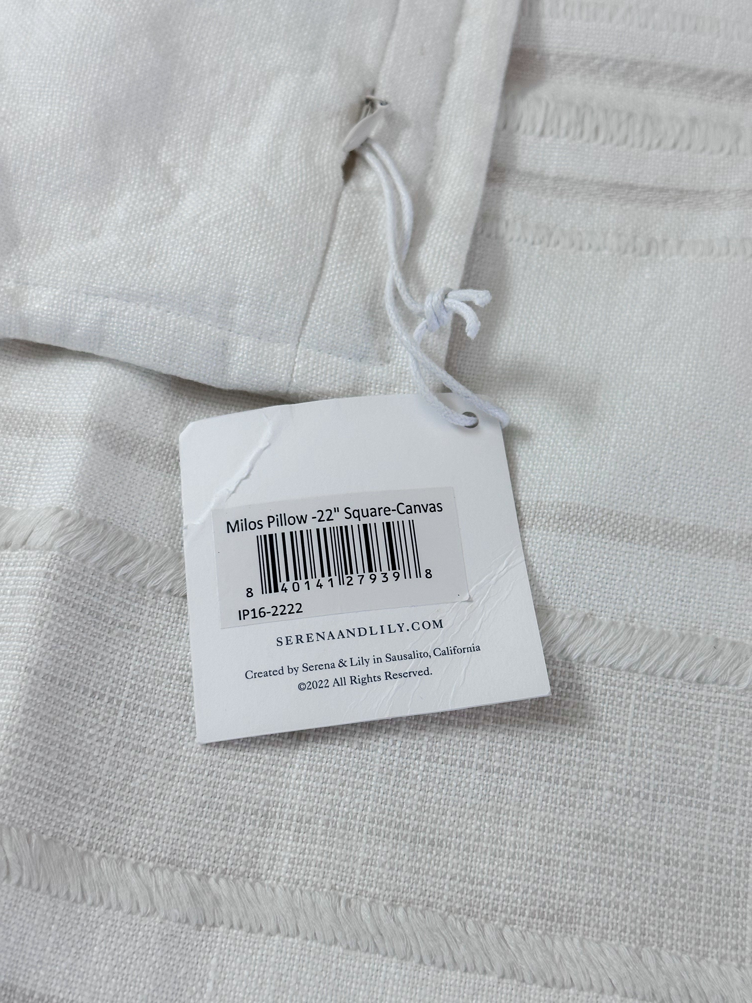 Milos Pillow Cover (22” SQ)-Various Colors