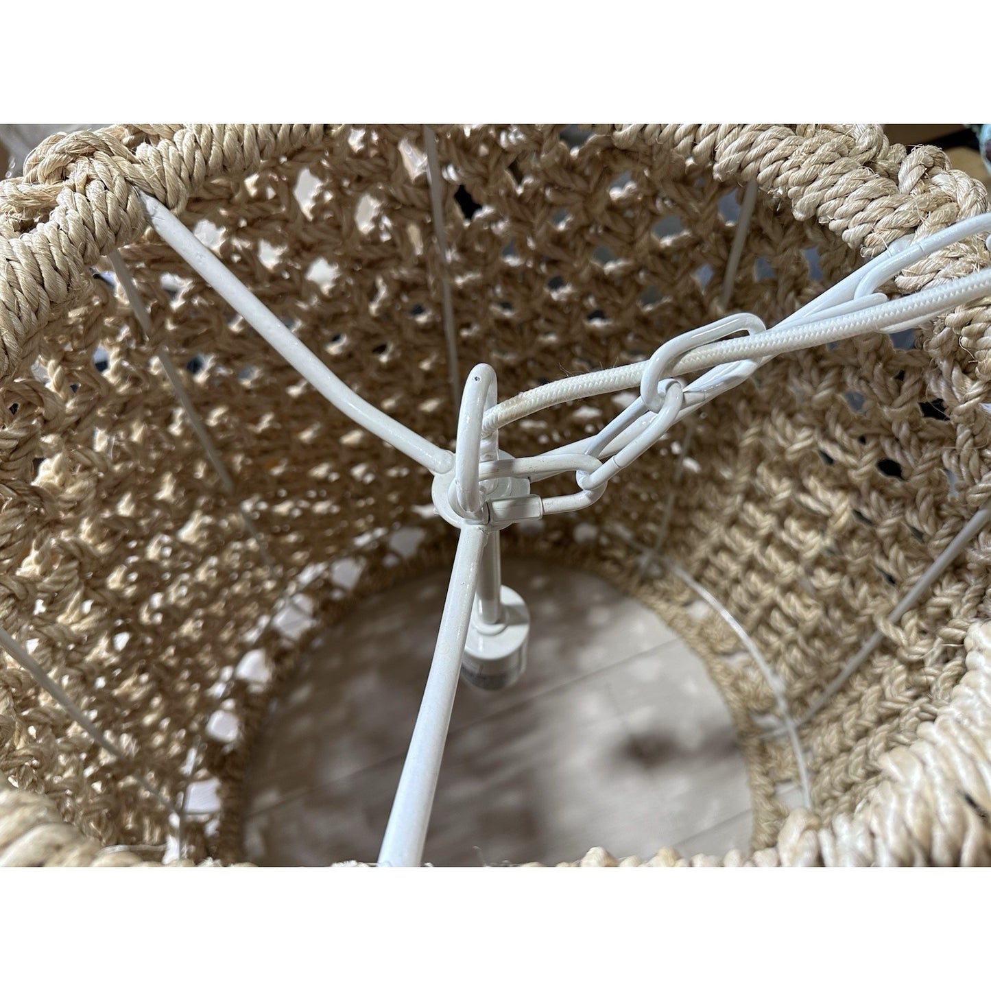 Yountville Woven Abaca Pendant-Natural Brown