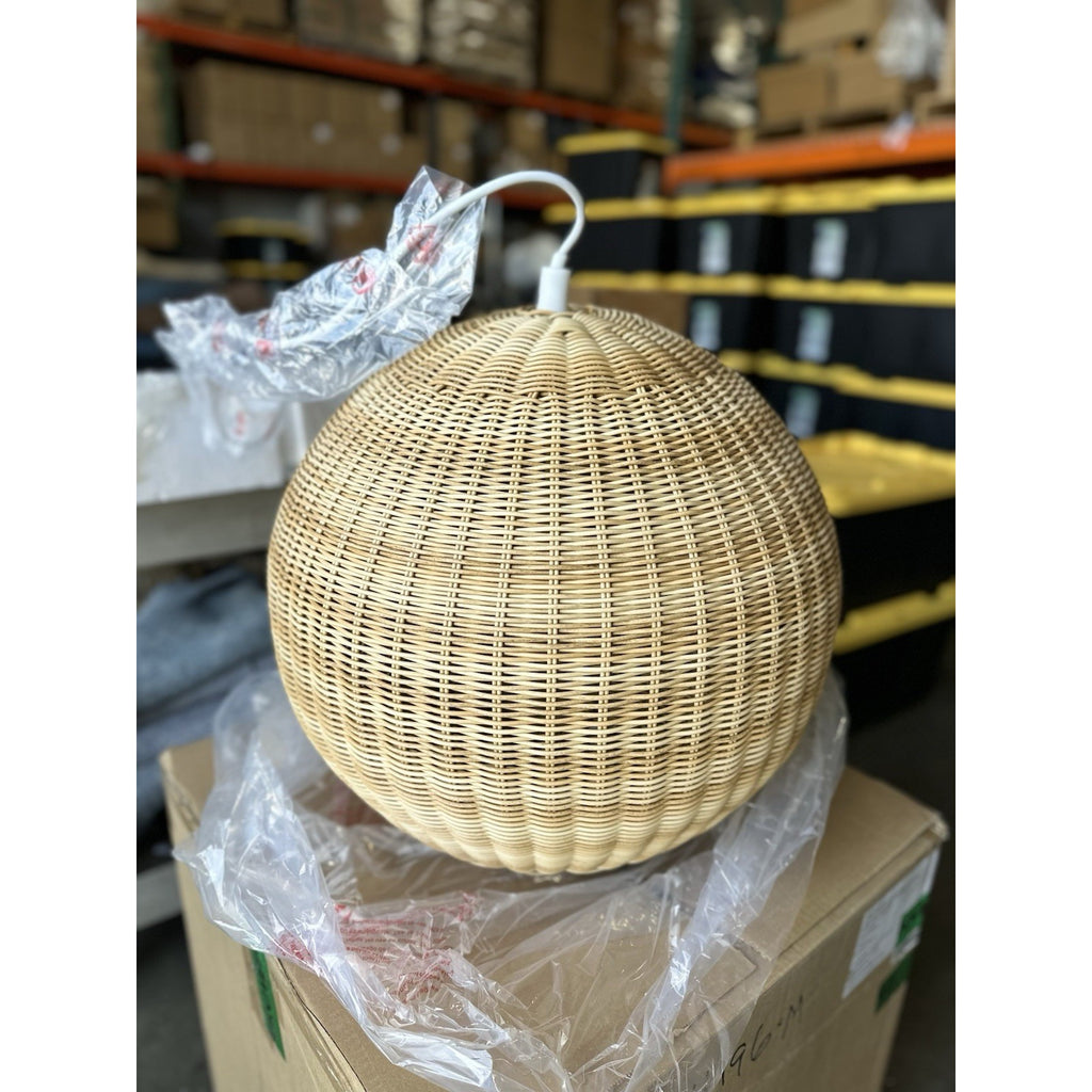 Pacifica Outdoor Medium Round Pendant (20” DIAM)-Light Dune Brown