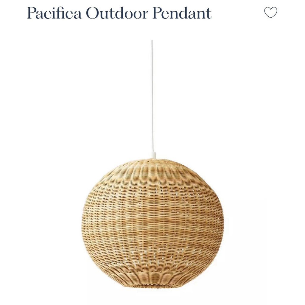 Pacifica Outdoor Medium Round Pendant (20” DIAM)-Light Dune Brown