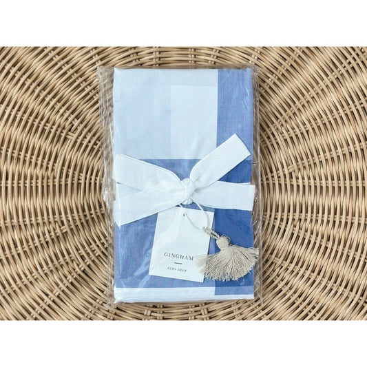Gingham Percale Euro Pillow Sham-French Blue - The Home Decor Outlet