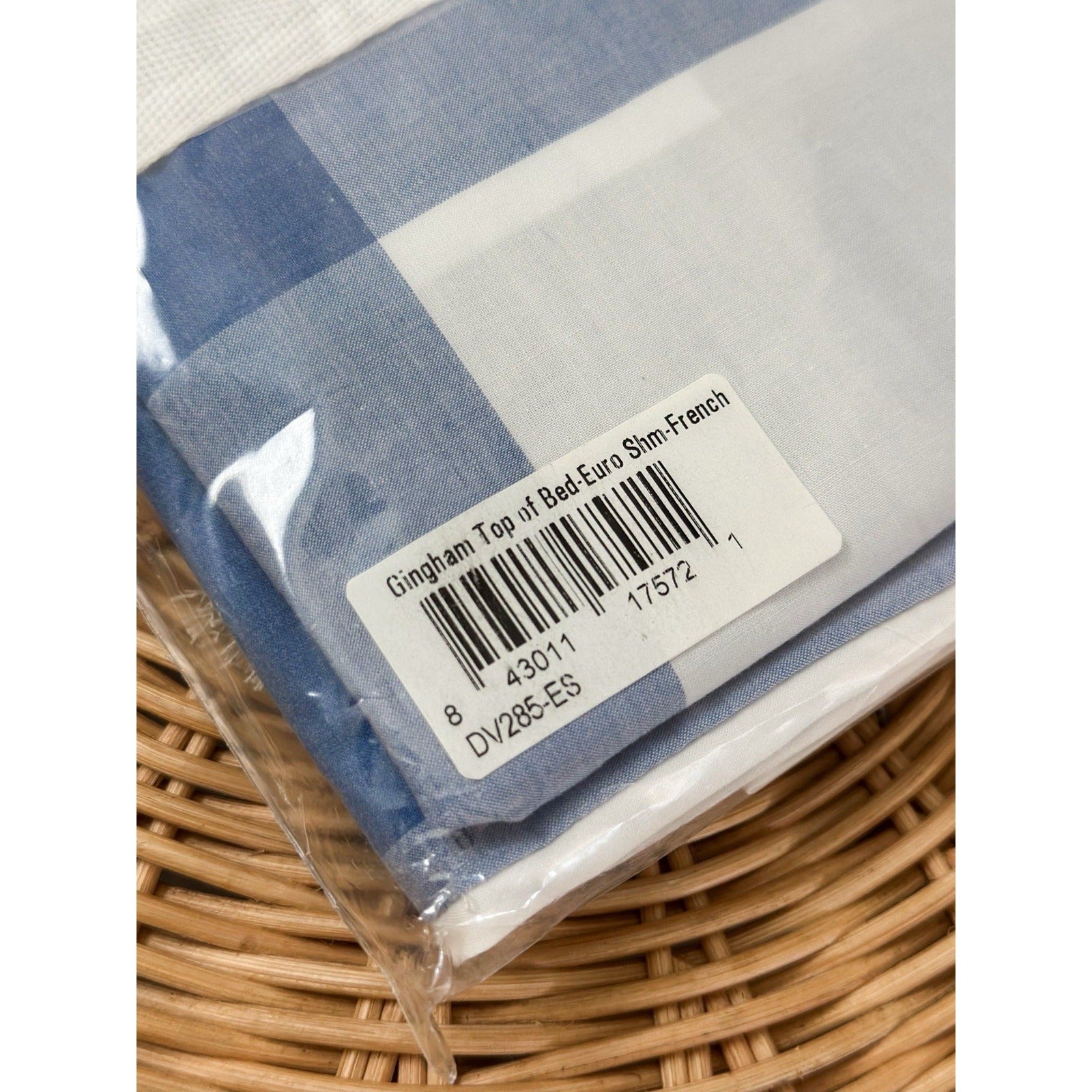 Gingham Percale Euro Pillow Sham-French Blue - The Home Decor Outlet