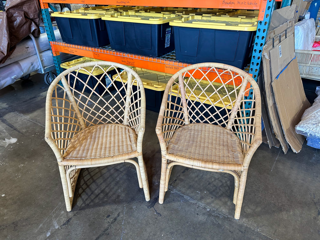 Avalon Rattan Coastal Dining Chairs (Set of 2)-Natural Brown