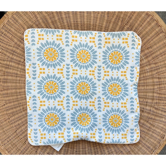 Campania Pillow Cover (24” SQ)-Canary Yellow/Coastal Blue