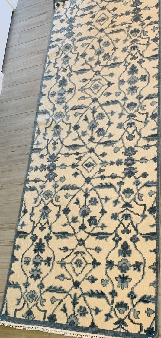 Montrose Hand-Knotted Rug (12’x18’)-Ivory/Blue - The Home Decor Outlet