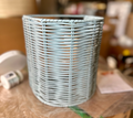 Santa Barbara Rattan Drum Sconce-Blue - The Home Decor Outlet