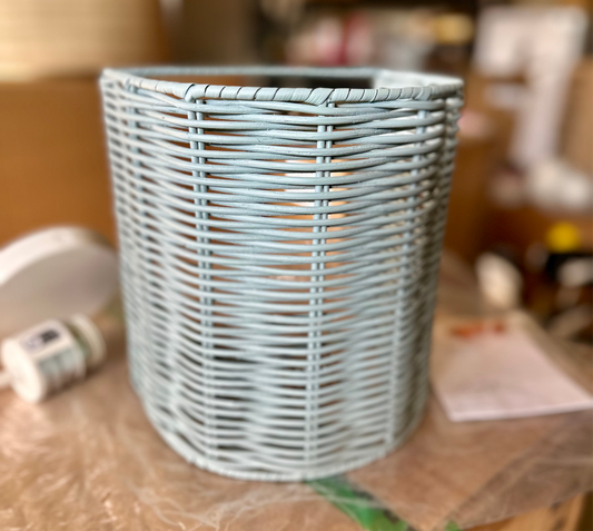 Santa Barbara Rattan Sconce-Blue